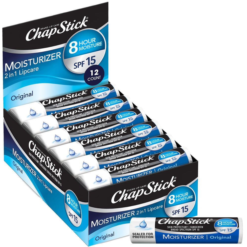 ChapStick Original Moisturizer 2-in-1 lipcare SPF 15 in use for hydration.
