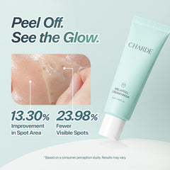 CHARDE cream-to-clear transformation forms a clear mask for easy removal.