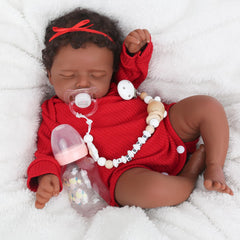 CHAREX Realistic 18-inch reborn doll face close-up shows lifelike features for imaginative play.