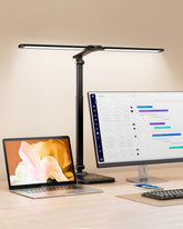 CHARYJOD LED Desk Lamp with height-adjustable extension for precise task lighting.