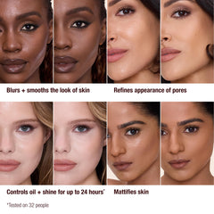 Charlotte Tilbury Airbrush Flawless Setting Spray bottle demonstrating matte finish for long-lasting wear.