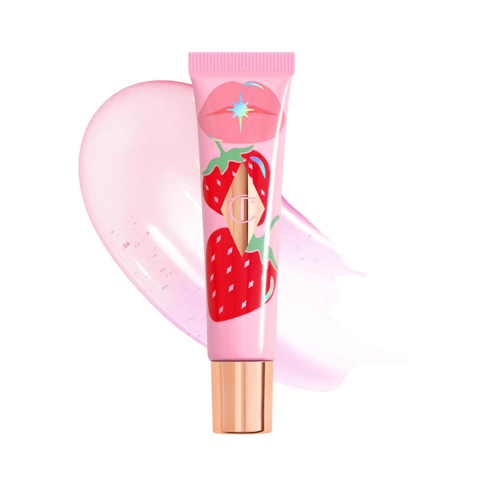 Charlotte Tilbury Healthy Glow Nectar Lip Oil tube close-up with a glossy finish and hydration