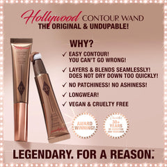 Hollywood Contour Wand applied to cheek hollows delivers natural lift and definition.