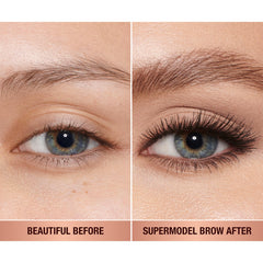 Charlotte Tilbury Legendary Brows soft brown shade complements dark blonde to brown brows.