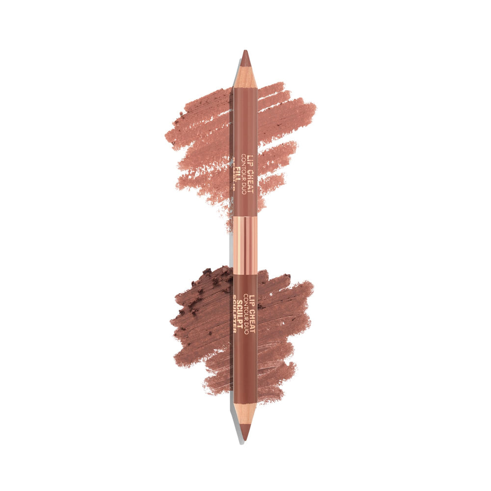 Charlotte Tilbury Lip Cheat Contour Duo dual-ended pencil defines lips with sculpted edges and long wear.