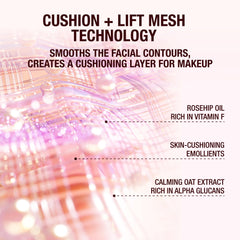Texture swatch reveals creamy cushiony finish ideal for base makeup