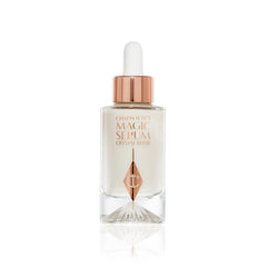 Charlotte Tilbury Magic Serum Crystal Elixir bottle close-up highlighting glow-boosting hydration