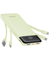 Charmast portable charger built-in cables for clutter-free multi-device charging.