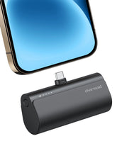 Charmast portable charger with built-in USB-C connector for cable-free charging