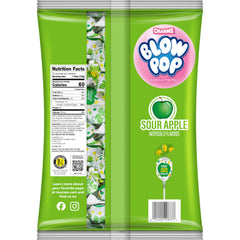 Charms Blow Pops Sour Apple center reveals bubble gum core for playful chewing