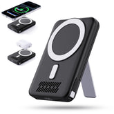 chaudre 12800mAh magnetic wireless power bank with strong suction for iPhone charging on the go.