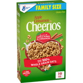 Cheerios Apple Cinnamon cereal bowl with real apple pieces for a tasty breakfast.