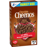 Cheerios Chocolate in a bowl with milk, a tasty gluten-free breakfast option.