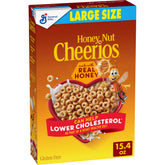 Cheerios Honey Nut Heart Shapes box with affirmations for family mornings.