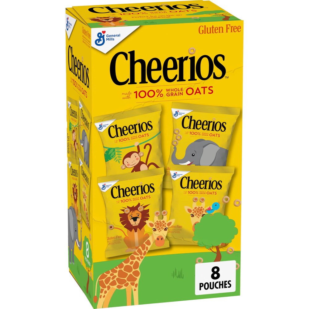 Cheerios pouches on the go offer quick, crunchy breakfast or snack