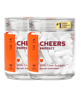 Cheers Protect daily liver supplement bottle showing a complete formula for ongoing liver support.