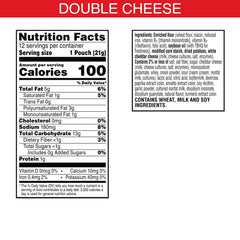 Cheez-It Snap'd Double Cheese 12-pouch display highlights convenient portions.