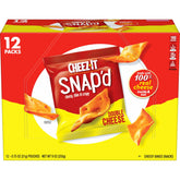 Cheez-It Snap'd Double Cheese box front shows bold flavor for quick snacking.