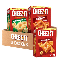 Cheez-It variety pack three-box display for family snacking