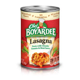 Packaging of Chef Boyardee Lasagna signals quick family meals