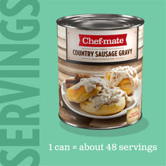 Chef-mate Country Sausage Gravy bulk can ready for foodservice use.