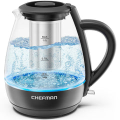Chefman electric kettle compact 1L ideal for quick tea and coffee