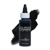 Chefmaster Black Diamond Liqua-Gel bottle pours vibrant icing color for bold decorations.