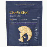 Chef's Kiss Lupin Flakes packaging front highlighting gluten-free and keto-friendly features.