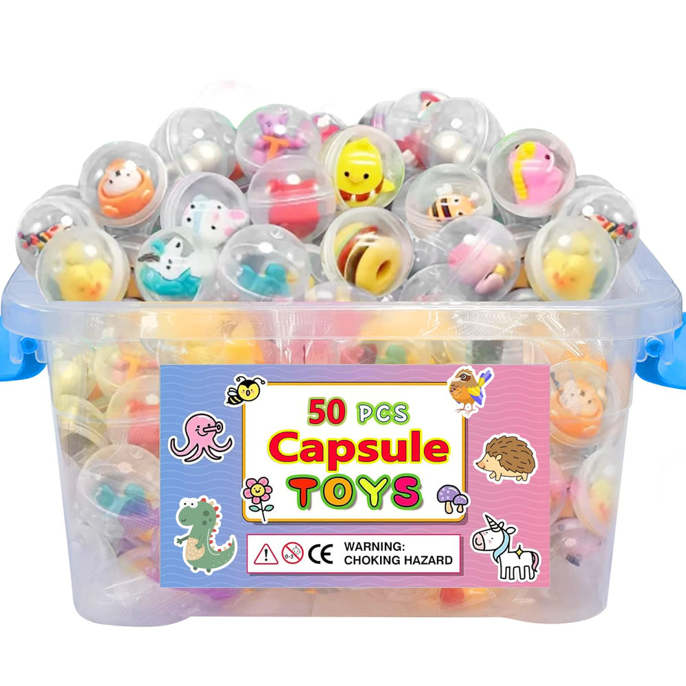 cherislpy 50pc mini kawaii capsule toys in a colorful mix for shared play