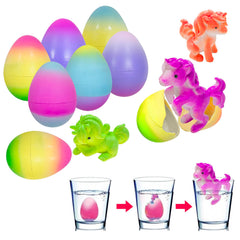 Cherislpy colorful speckled egg shells ready for Easter surprises and imaginative play.