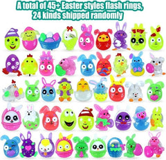 Cherislpy Easter egg rings close-up showing 3D patterns and flexible fit