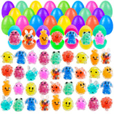 Cherislpy Easter eggs with squishy toys in bright colors for Easter baskets