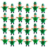 Cherislpy leprechaun toy close-up showing hat and shamrock for festive decor