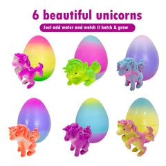 Cherislpy unicorn figurine emerges from egg for a joyful surprise reveal.