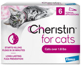 Cheristin being applied at cat's neck for quick flea relief.