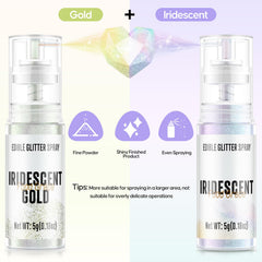 Cherrysea edible glitter spray iridescent gold adds luxe sparkle to drinks