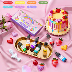 Cherrysea oil-based color set applied to cake icing creates bold accents.