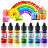 Cherrysea rainbow oil dye set bottles with vivid colors for chocolate decorating.
