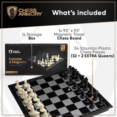 Chess Armory folding board with storage for easy transport