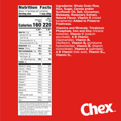 Pouring Chex Cinnamon cereal into a bowl for a quick gluten-free morning.