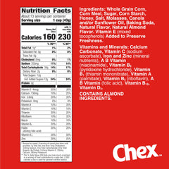 Chex Honey Nut cereal milk pour over a crunchy bowl for breakfast energy.
