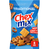 Chex Mix Traditional close-up of crunchy pieces for quick, satisfying snacking.
