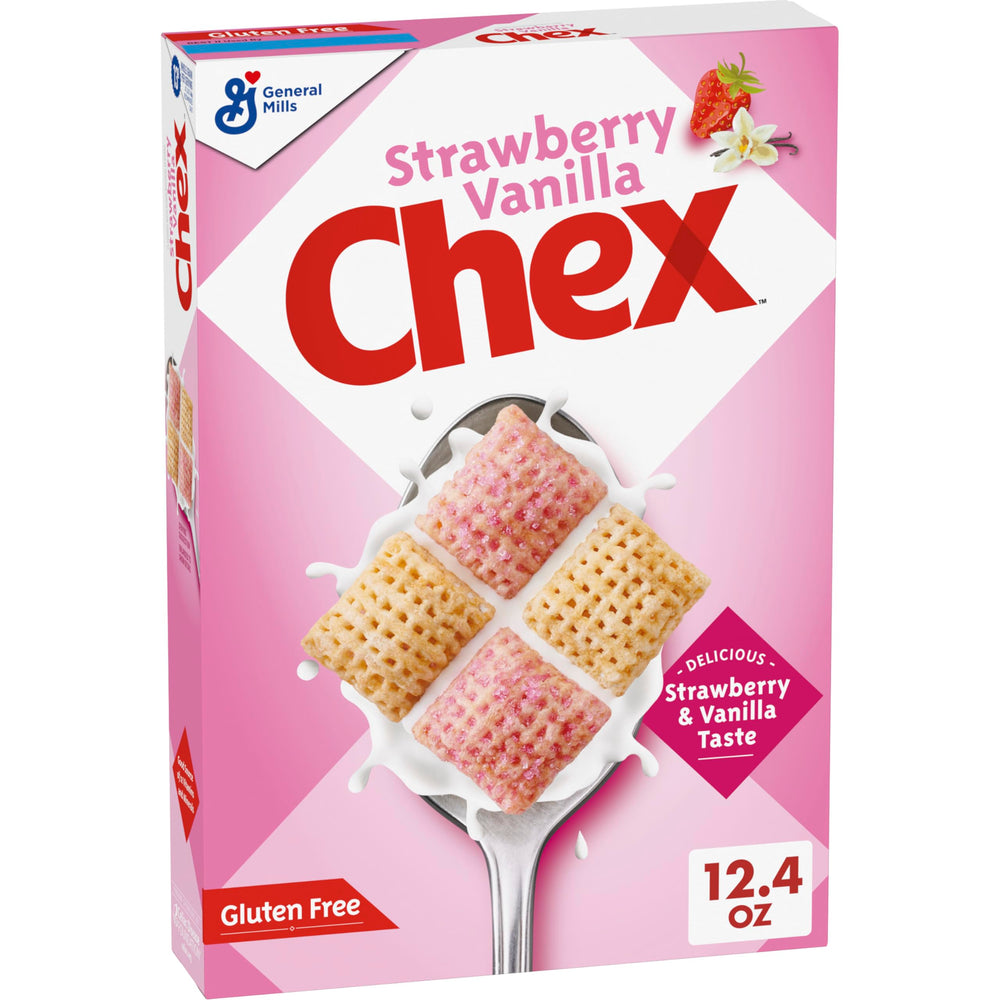Chex Strawberry Vanilla cereal bowl ready for a quick, gluten-free breakfast.