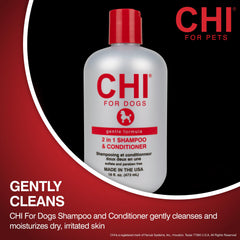 CHI for Dogs Gentle 2-in-1 lather demonstrating quick clean in one rinse.