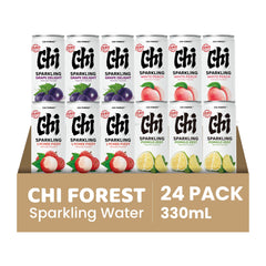 CHI FOREST Sparkling Water poured over ice for a crisp, refreshing sip.