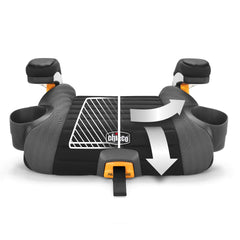 Chicco GoFit Plus ErgoBoost contoured seat supports growing kids on road trips.