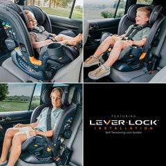 Chicco OneFit LX slim backseat design saves space for passengers.