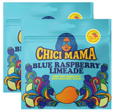 Chici Mama Blue Raspberry Limeade Mango Bites close-up showing bold fruit flavor for on-the-go snacking.