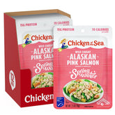 Chicken of the Sea pink salmon in spring water packet for easy grab-and-go snacking.