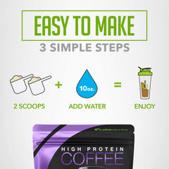 Chike Caramel High Protein Iced Coffee non-GMO whey close-up highlights quality ingredients.